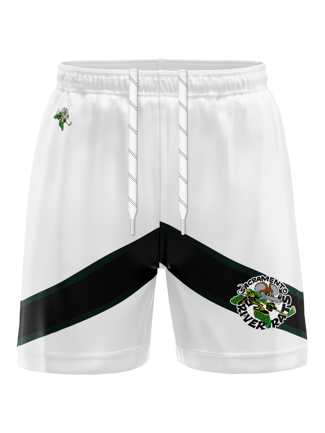 Bench Clearers Sacramento River Rats Away Hockey Shorts - 3D FRONT