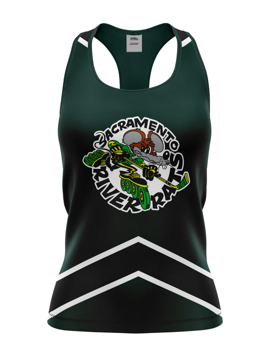 Bench Clearers Sacramento River Rats Women's Racerback Hockey Tank - 3D FRONT