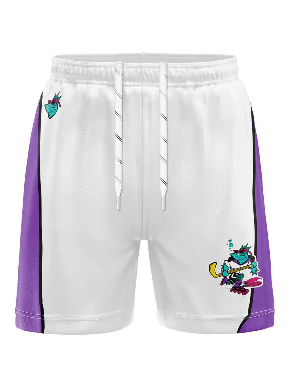 Bench Clearers San Diego Barracudas Away Hockey Shorts - 3D FRONT