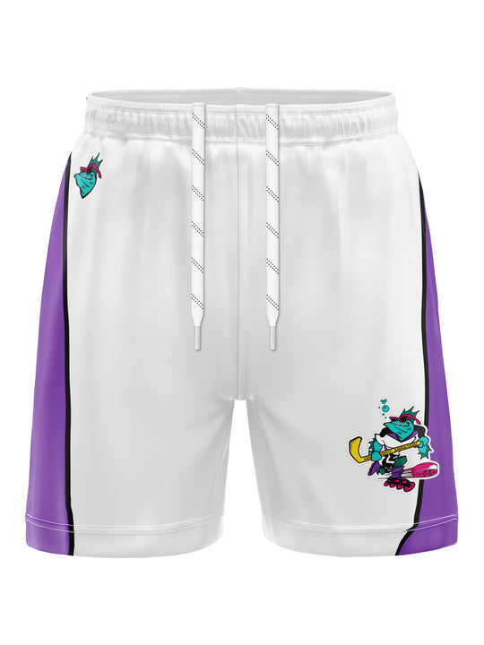 Bench Clearers San Diego Barracudas Away Hockey Shorts - 3D FRONT
