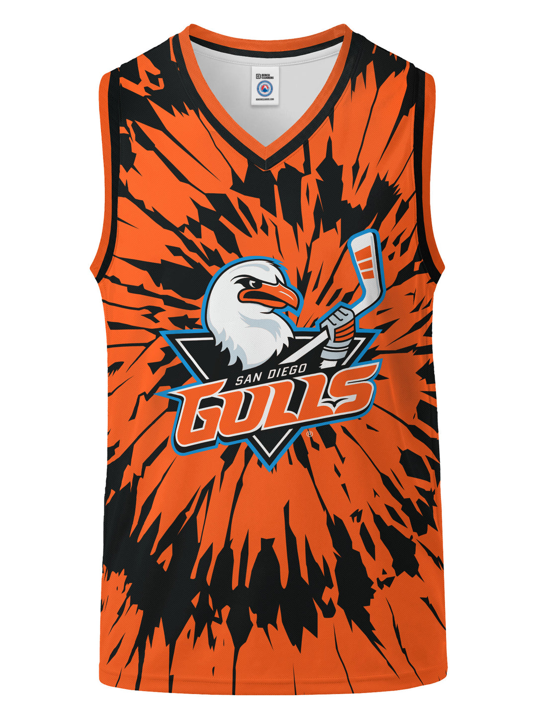 Bench Clearers San Diego Gulls Tie-Dye Hockey Tank - 3D FRONT