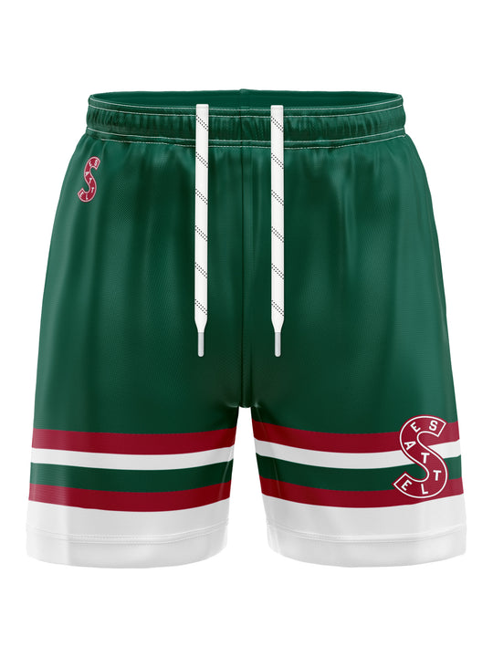 Bench Clearers Seattle Metropolitans Hockey Shorts - 3D FRONT