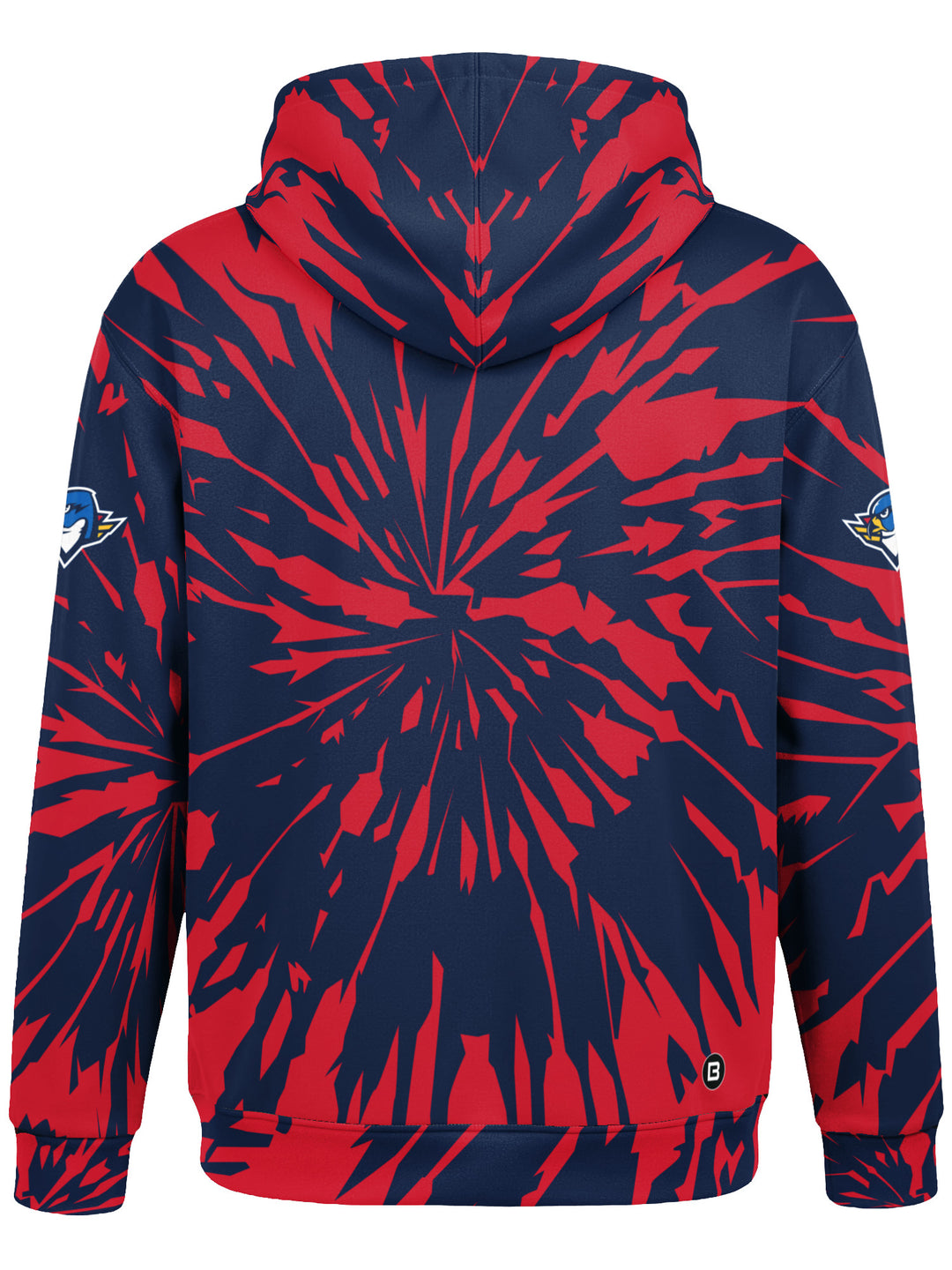 Bench Clearers Springfield Thunderbirds Tie-Dye Youth Hockey Hoodie - 3D BACK