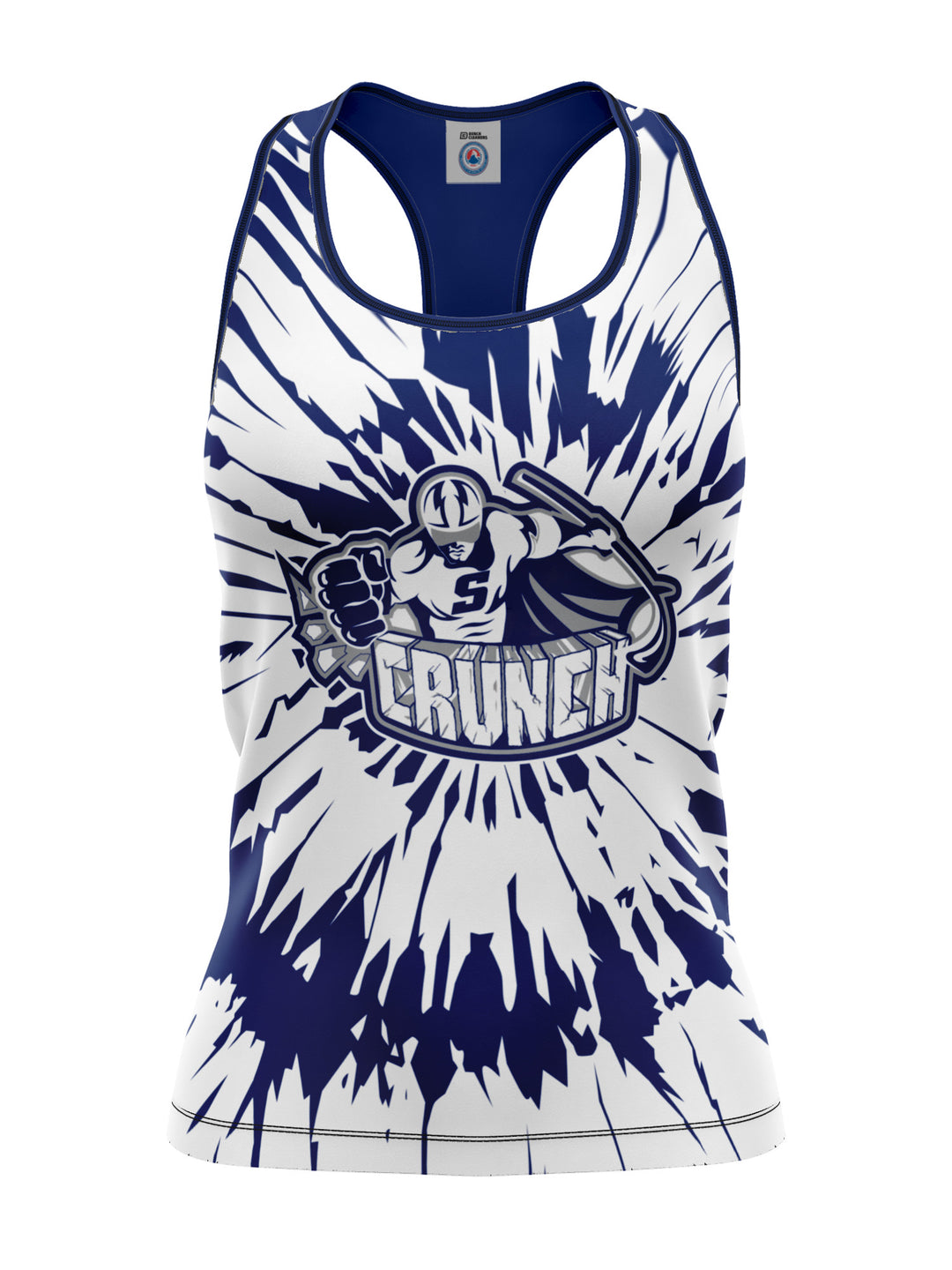 Bench Clearers Syracuse Crunch Tie-Dye Women's Racerback Hockey Tank - 3D FRONT