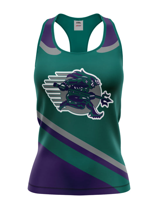 Bench Clearers Tampa Bay Tritons Women's Racerback Hockey Tank - 3D FRONT