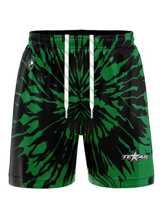 Bench Clearers Texas Stars Tie-Dye Hockey Shorts - 3D FRONT