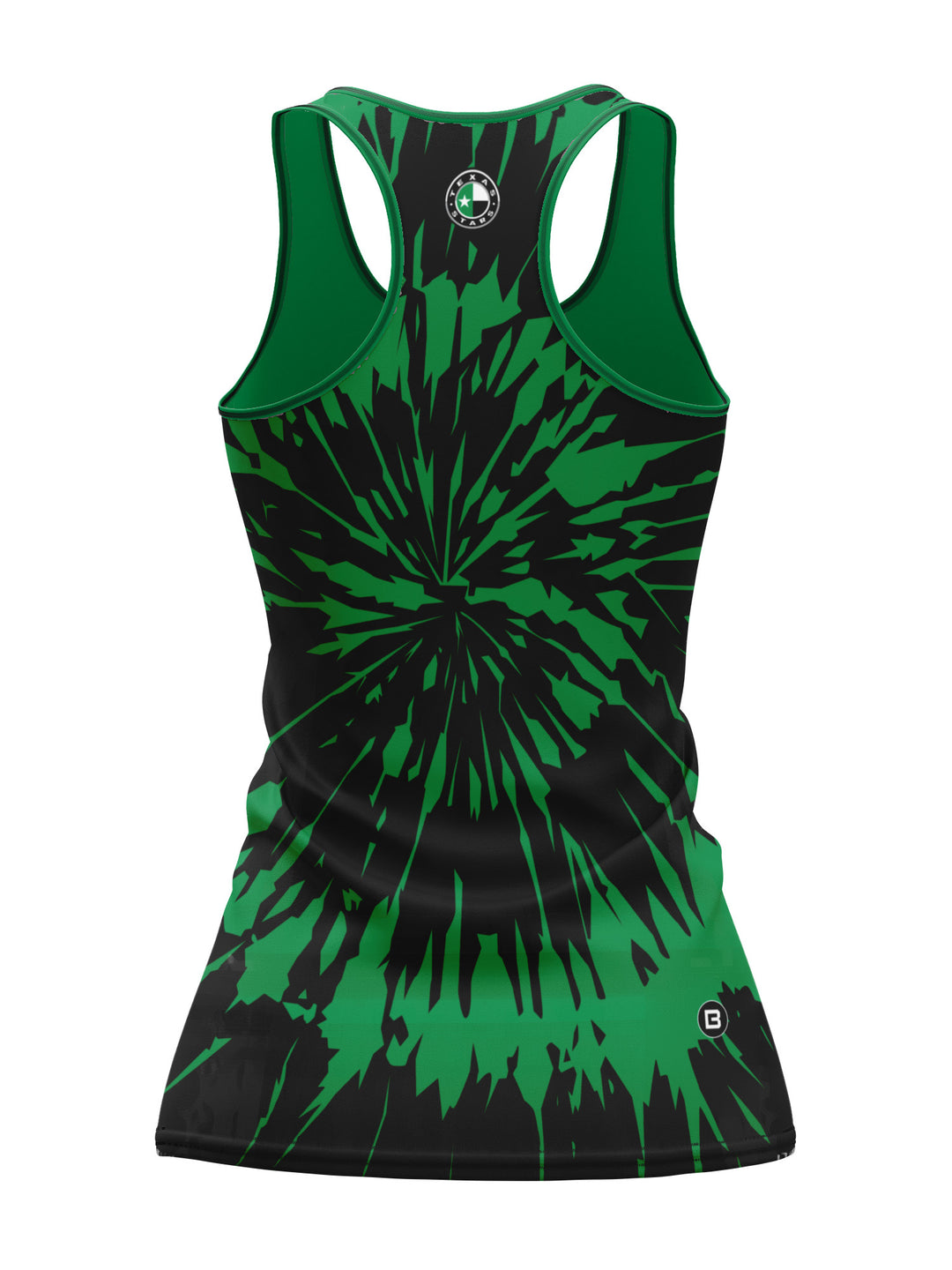 Bench Clearers Texas Stars Tie-Dye Women's Racerback Hockey Tank - 3D BACK