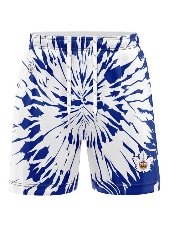 Bench Clearers Toronto Marlies Tie-Dye Hockey Shorts - 3D FRONT