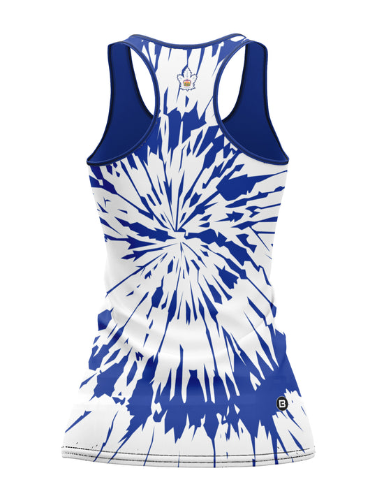 Bench Clearers Toronto Marlies Tie-Dye Women's Racerback Hockey Tank - 3D BACK