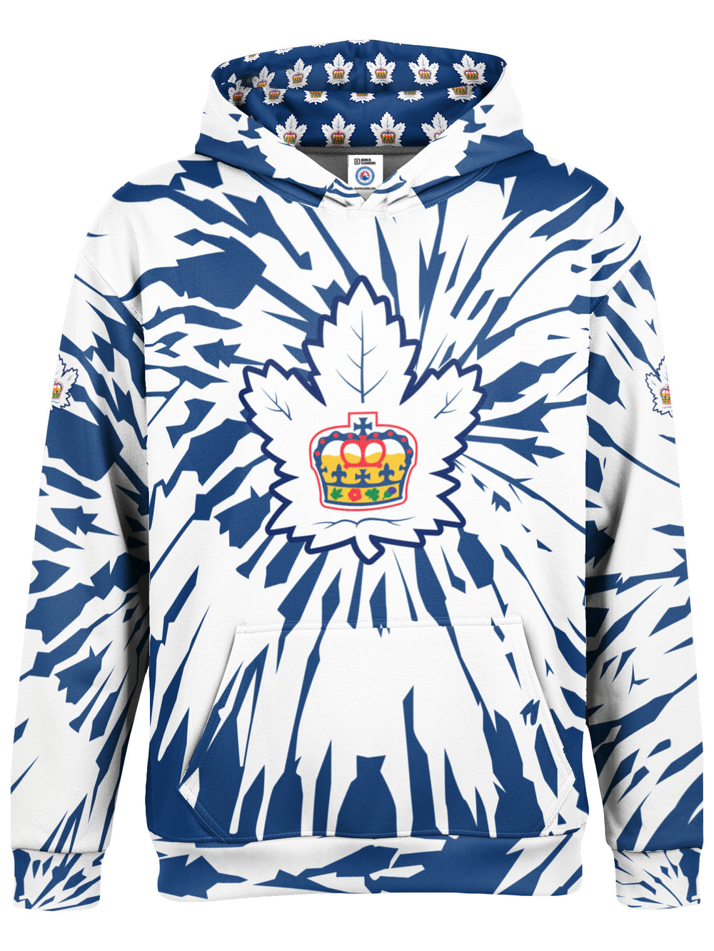 Bench Clearers Toronto Marlies Tie-Dye Youth Hockey Hoodie - 3D FRONT