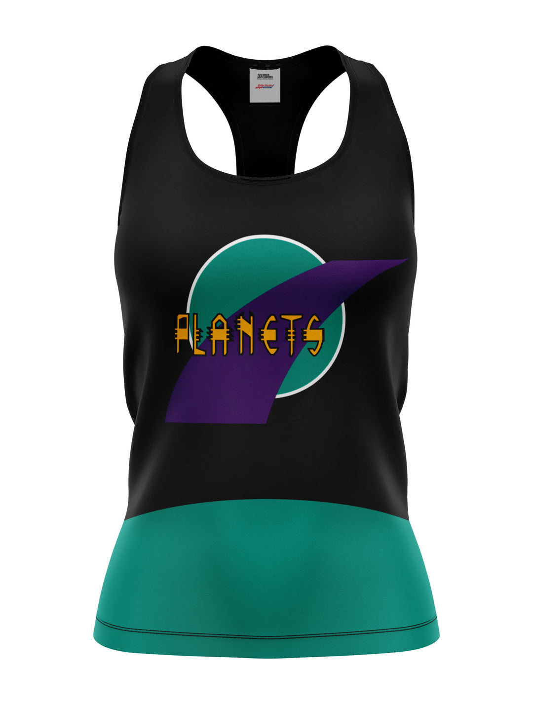 Bench Clearers Toronto Planets Women's Racerback Hockey Tank - 3D FRONT