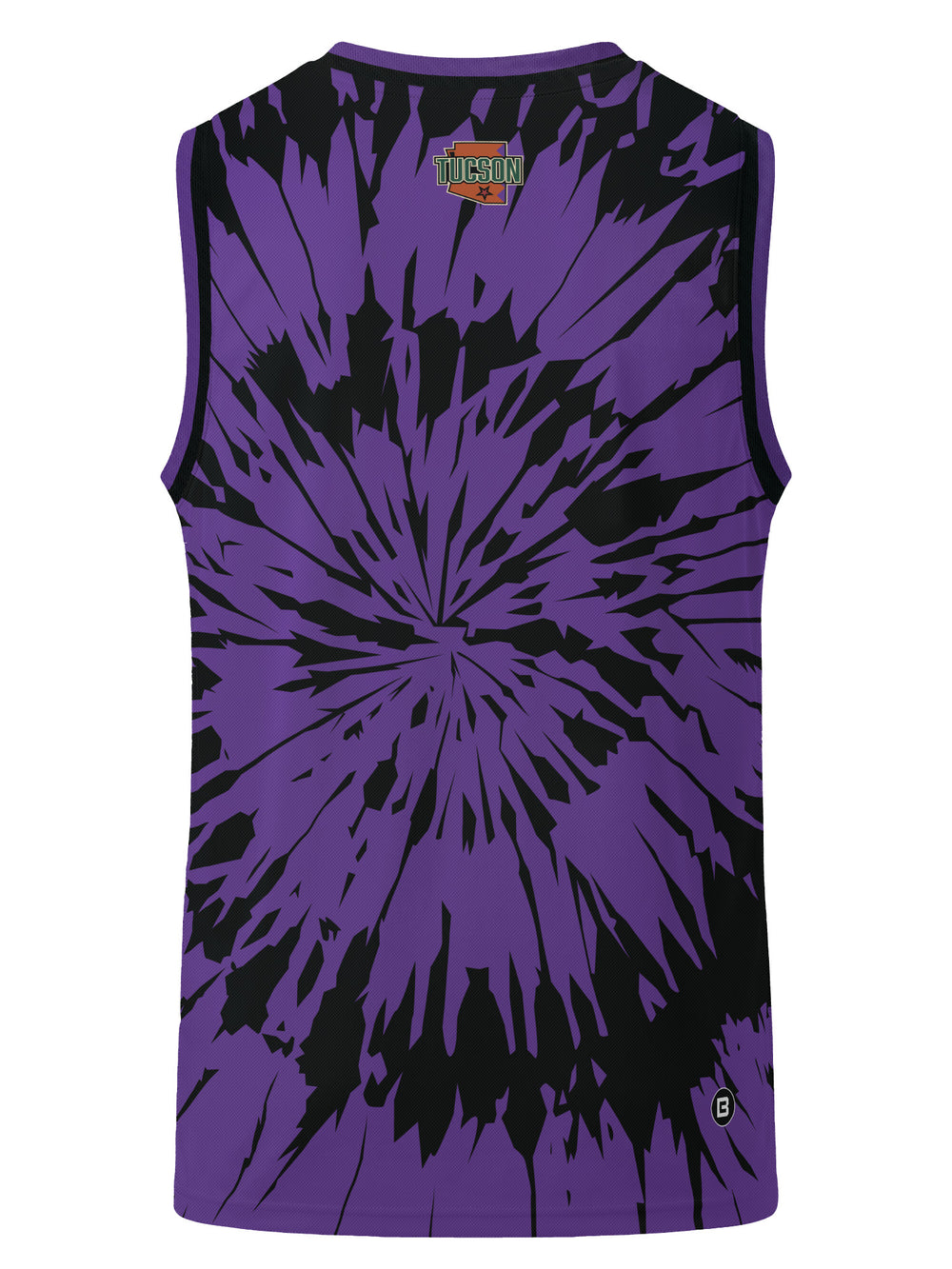 Bench Clearers Tucson Roadrunners Purple Tie-Dye Hockey Tank - 3D BACK