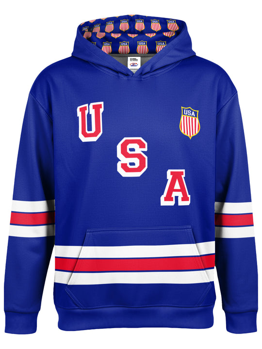 Bench Clearers USA Hockey 2026 Youth Hockey Hoodie - 3D FRONT