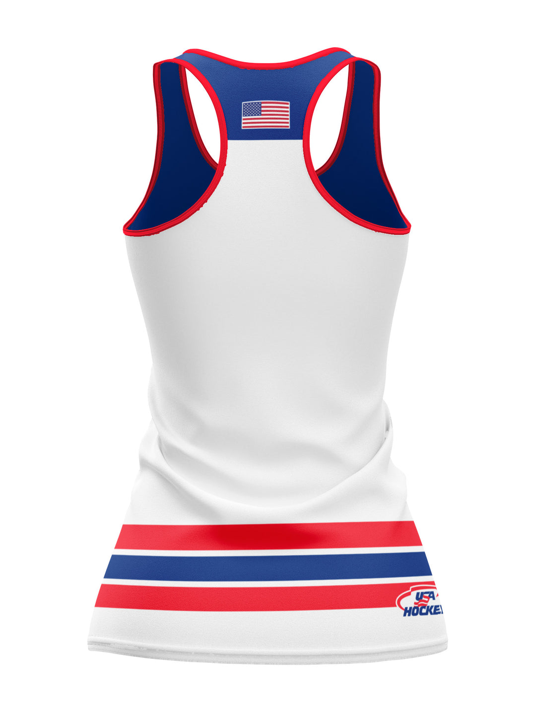 Bench Clearers USA Hockey Letter Women's Racerback Hockey Tank - 3D BACK