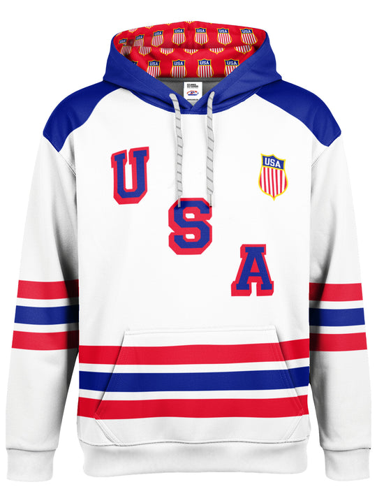 Bench Clearers USA Hockey Letter Youth Hockey Hoodie - 3D FRONT