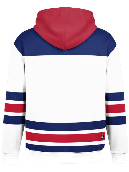 Bench Clearers USA Hockey Nations 2026 Away Youth Hockey Hoodie - 3D BACK