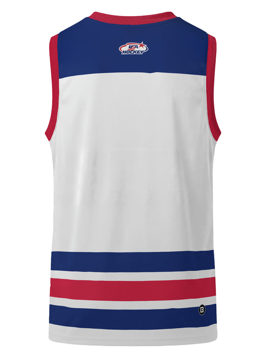 Bench Clearers USA Hockey Nations 2026 Away Youth Hockey Tank - 3D BACK
