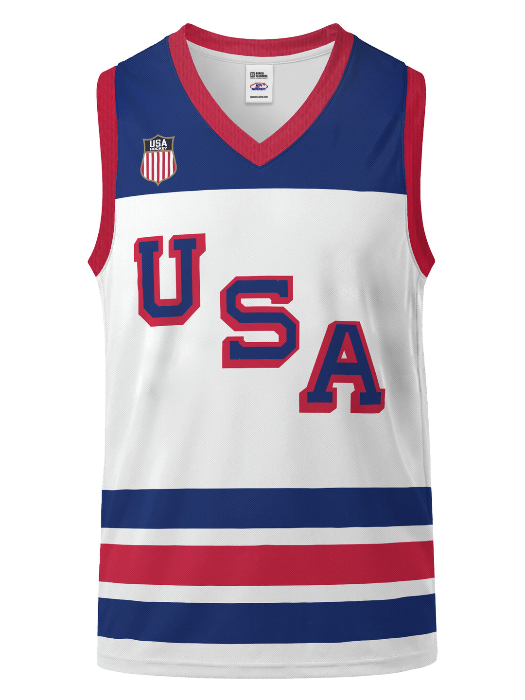 Bench Clearers USA Hockey Nations 2026 Away Youth Hockey Tank - 3D FRONT