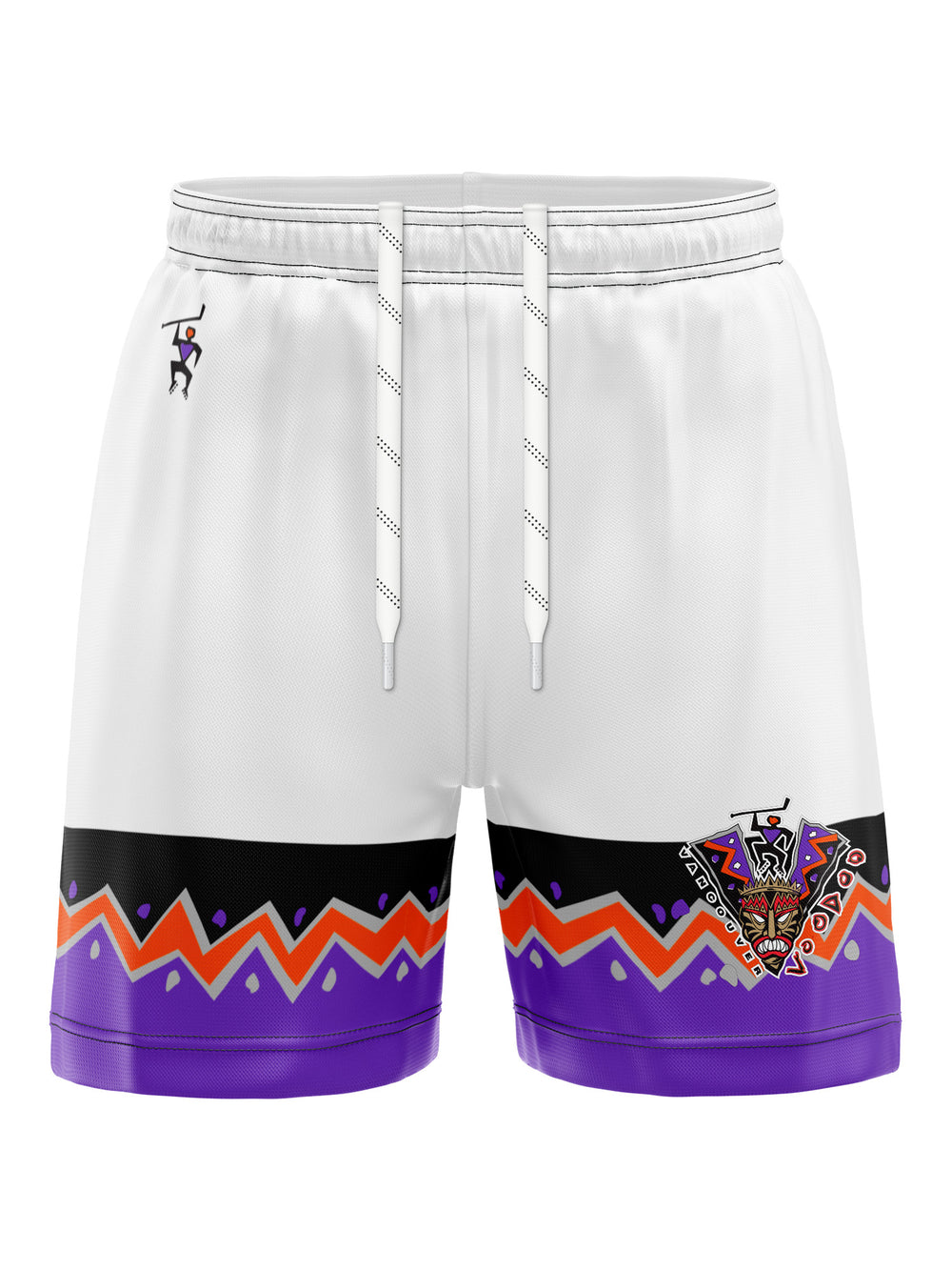 Bench Clearers Vancouver Voodoo Away Hockey Shorts - 3D FRONT