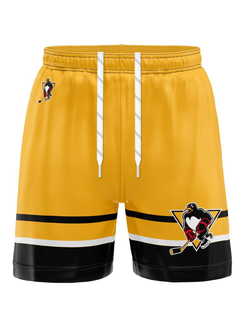 Bench Clearers Wilkes-Barre/Scranton Penguins Alternate Hockey Shorts - 3D FRONT