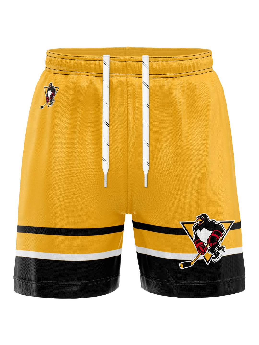 Bench Clearers Wilkes-Barre/Scranton Penguins Alternate Hockey Shorts - 3D FRONT