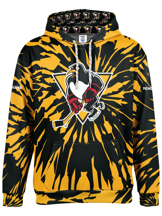 Bench Clearers Wilkes-Barre/Scranton Penguins Tie-Dye Hockey Hoodie - 3D FRONT