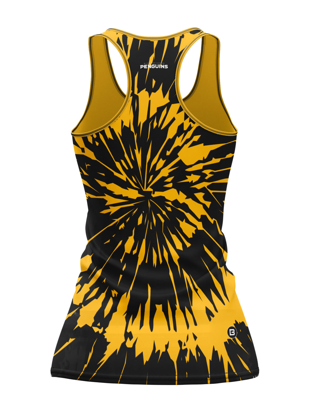 Bench Clearers Wilkes-Barre/Scranton Penguins Tie-Dye Women's Racerback Hockey Tank - 3D BACK