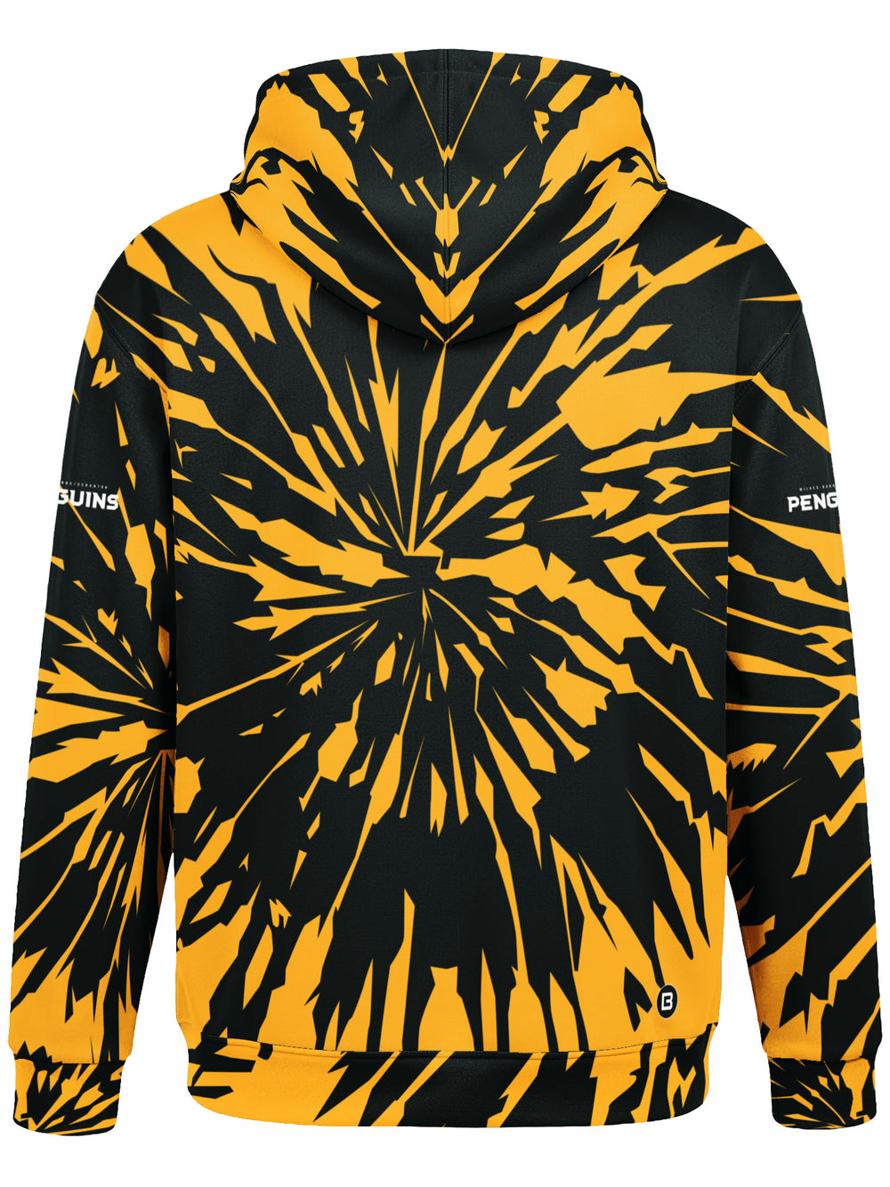 Bench Clearers Wilkes-Barre/Scranton Penguins Tie-Dye Youth Hockey Hoodie - 3D BACK