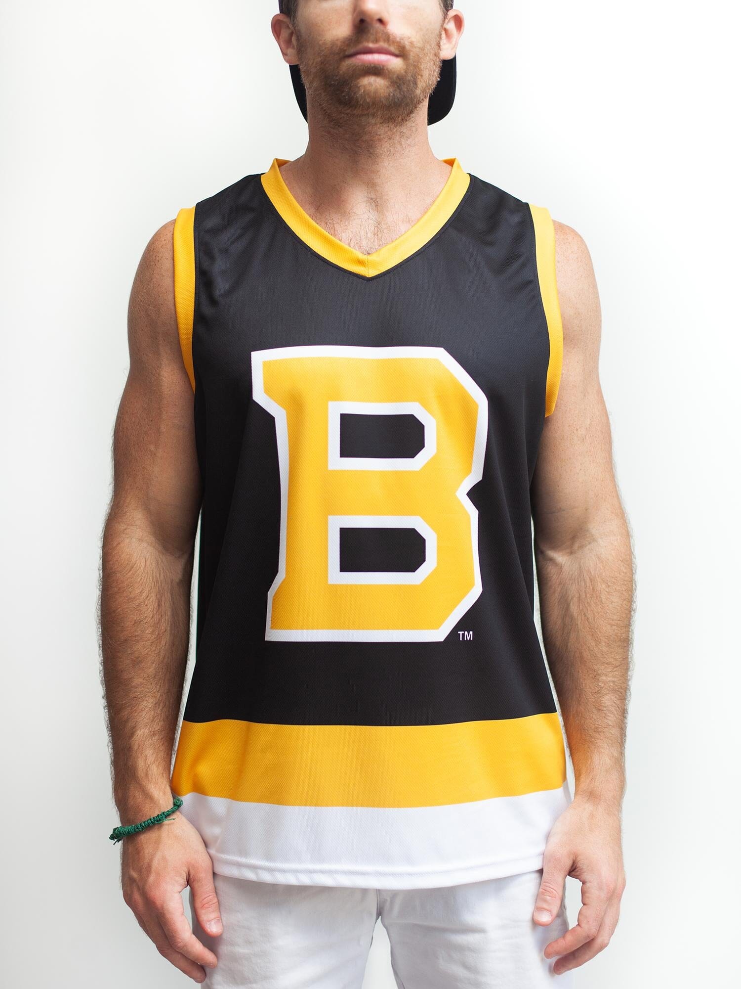 Bench Clearers Boston Bruins Away Hockey Tank - M / White / Polyester