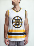 Boston Bruins Away Hockey Tank hockey tanks BenchClearers S White Polyester