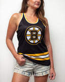 Boston Bruins Women's Racerback Hockey Tank hockey tanks BenchClearers XS Black Polyester