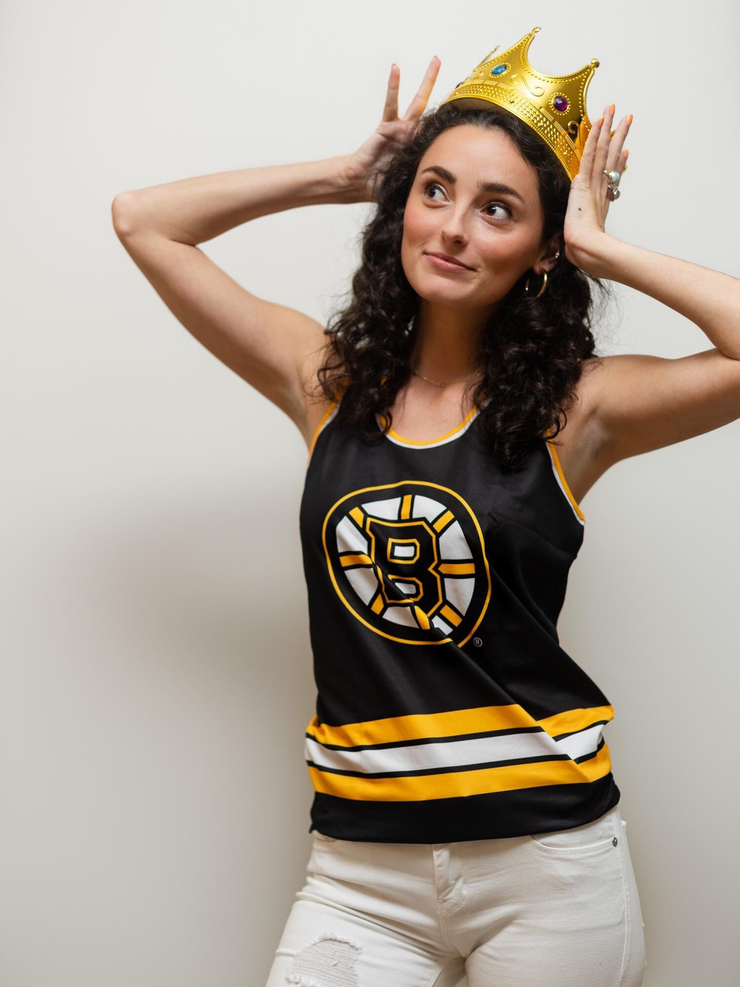 Boston Bruins Women's Racerback Hockey Tank - XS / Black / Polyester