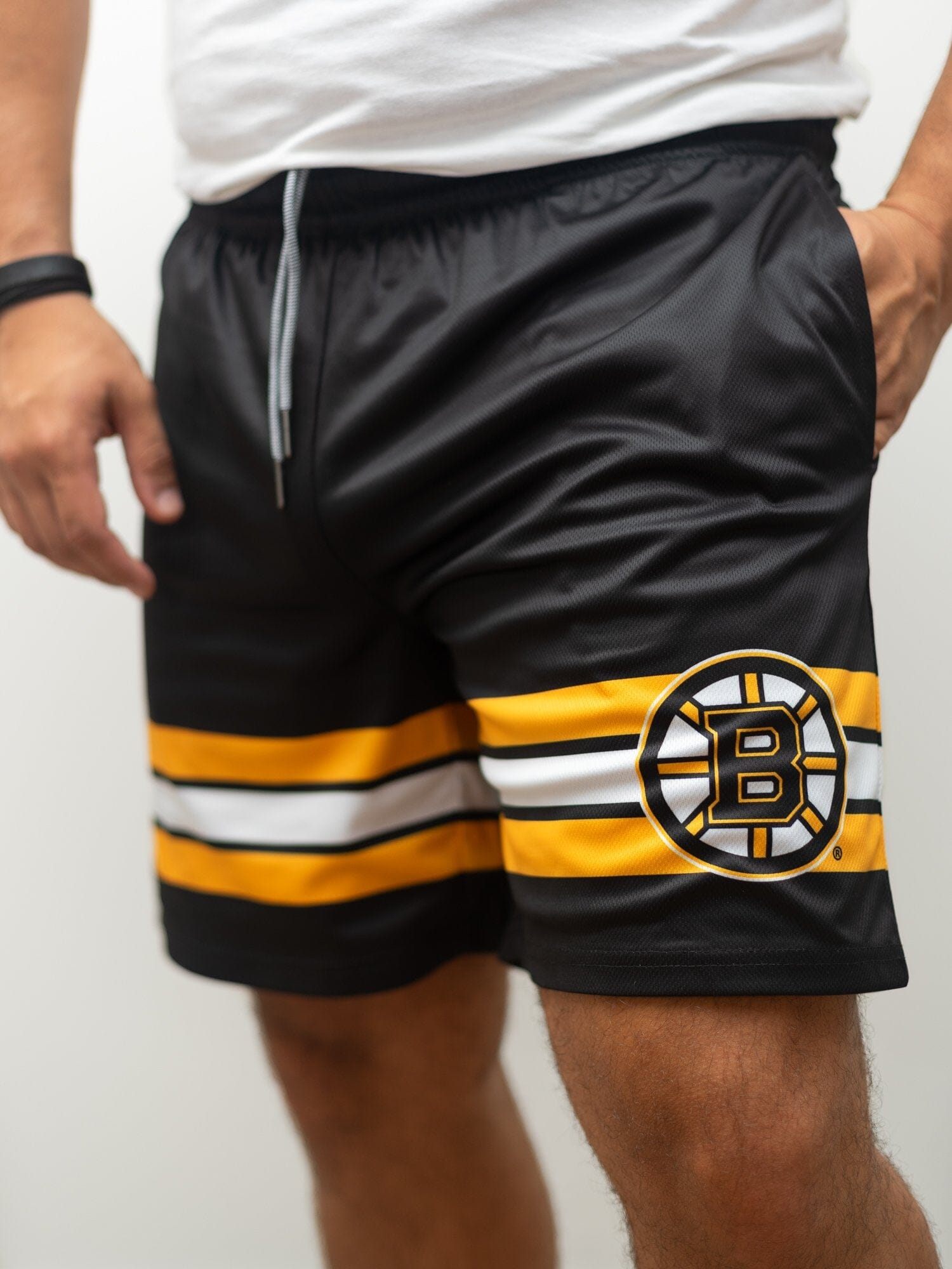 Boston Bruins Mesh Hockey Shorts - Front 2