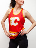 Calgary Flames Women's Racerback Hockey Tank hockey tanks BenchClearers 