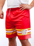 Calgary Flames Mesh Hockey Shorts Hockey Shorts BenchClearers S Red Polyester