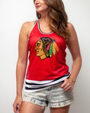 Chicago Blackhawks Women's Racerback Hockey Tank hockey tanks BenchClearers XS Red Polyester