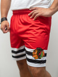 Chicago Blackhawks Mesh Hockey Shorts Hockey Shorts BenchClearers S Red Polyester