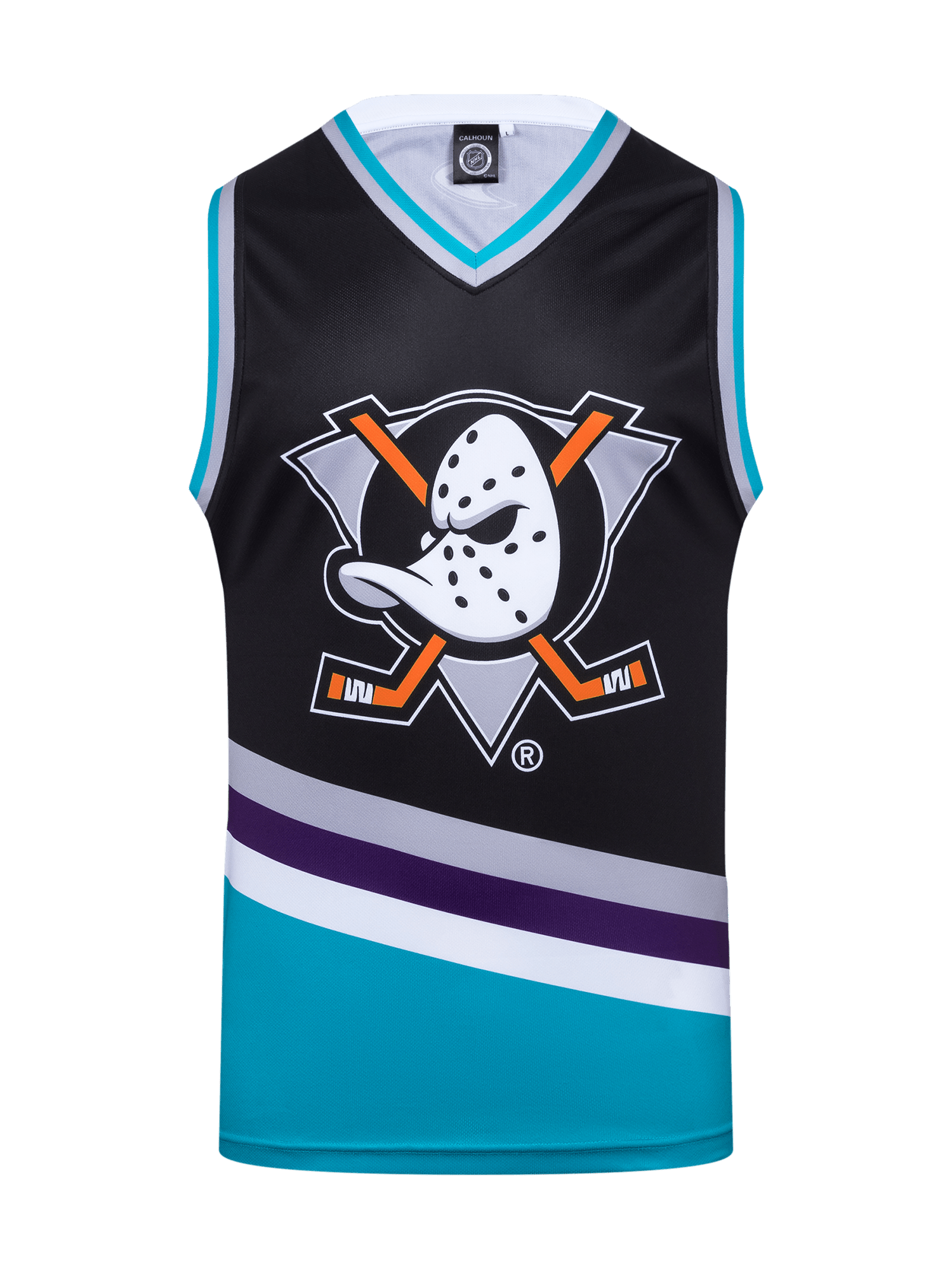 Bench Clearers Anaheim Ducks Retro Alternate Youth Hockey Tank - YL (14-16) / Purple / Polyester