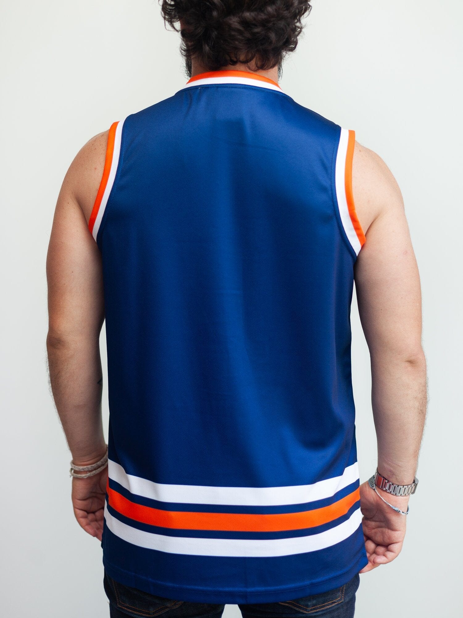 Bench Clearers Edmonton Oilers Away Hockey Tank S / White / Polyester