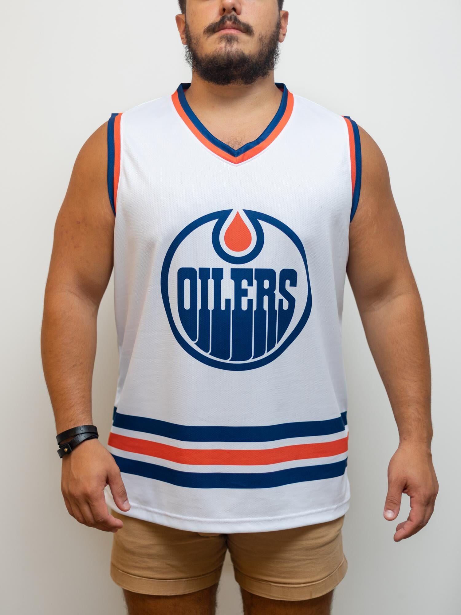 Edmonton Oilers Away Hockey Tank hockey tanks BenchClearers S White Polyester