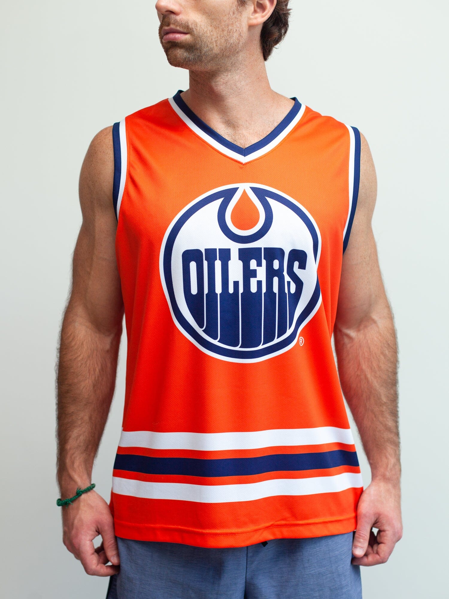Edmonton Oilers Hockey Tank hockey tanks BenchClearers S Orange Polyester