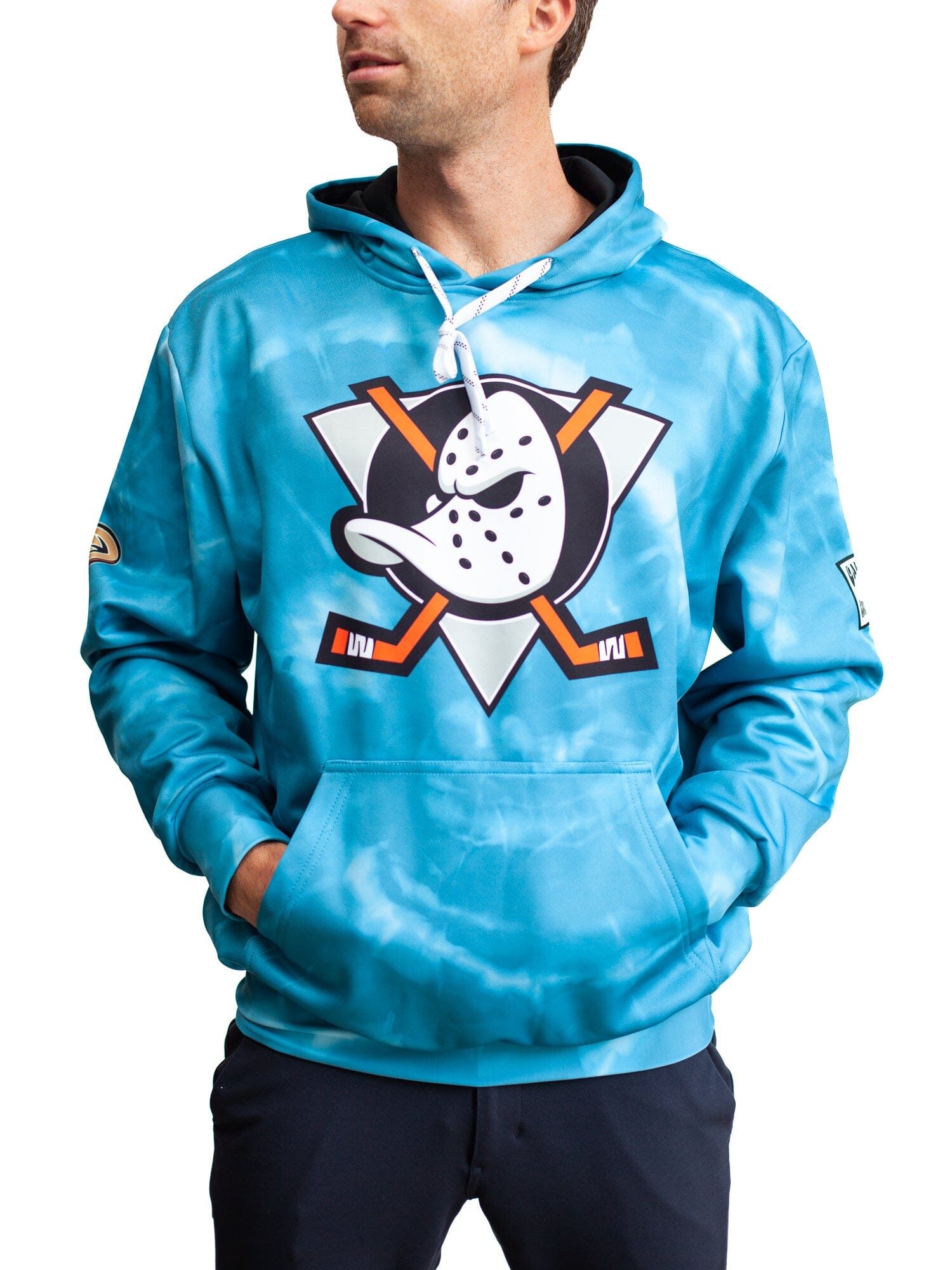 Men's Old Time Hockey Natural Anaheim Ducks Lacer Heavyweight Pullover  Hoodie