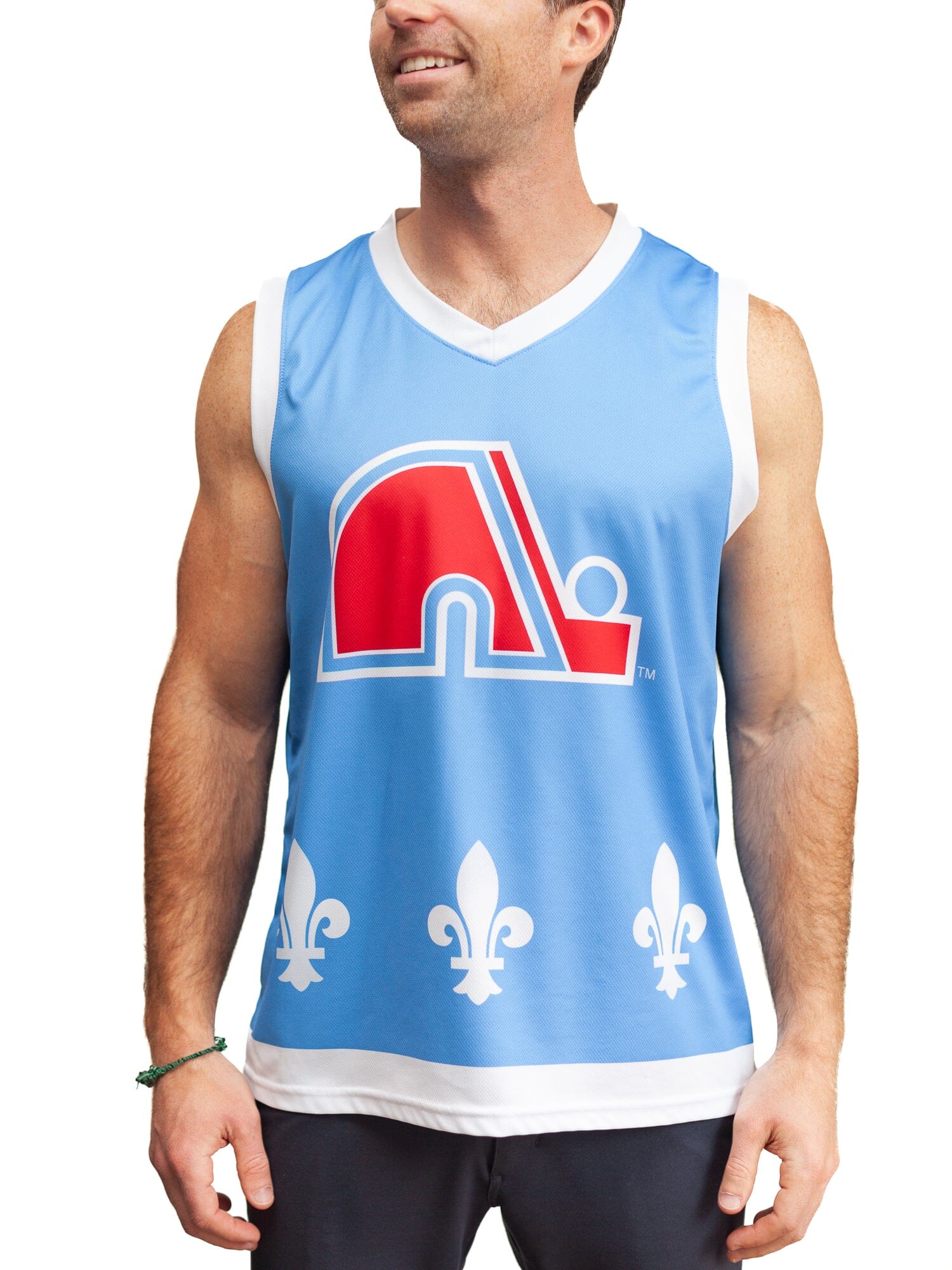 Quebec Nordiques Retro Alternate Hockey Tank hockey tanks BenchClearers S Light Blue Polyester