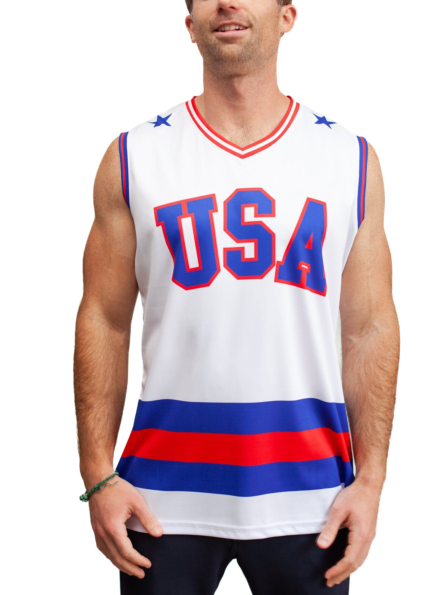 USA Miracle on Ice 1980 Away Hockey Tank – Bench Clearers