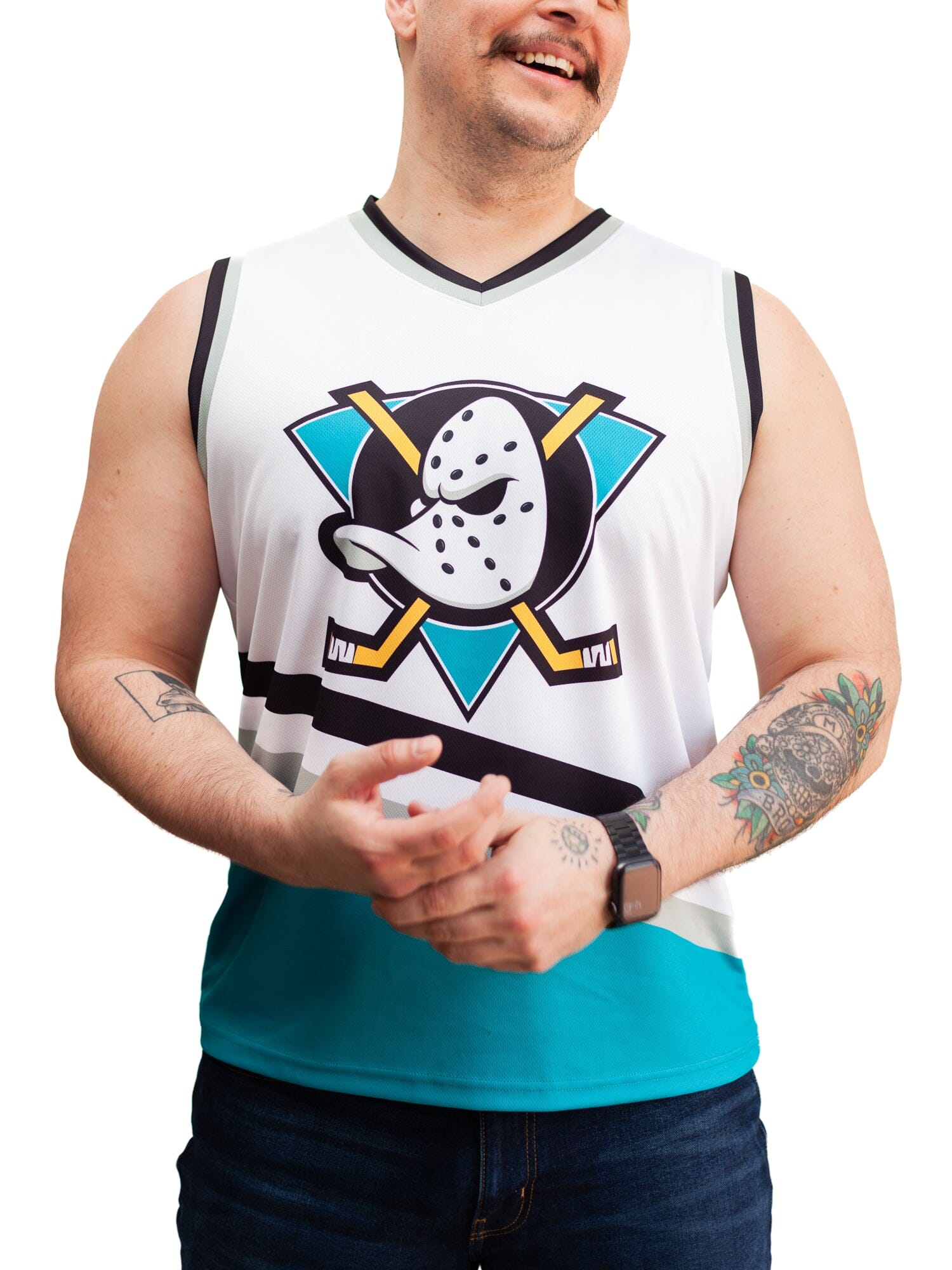 Bench Clearers Boston Bruins Away Hockey Tank - M / White / Polyester