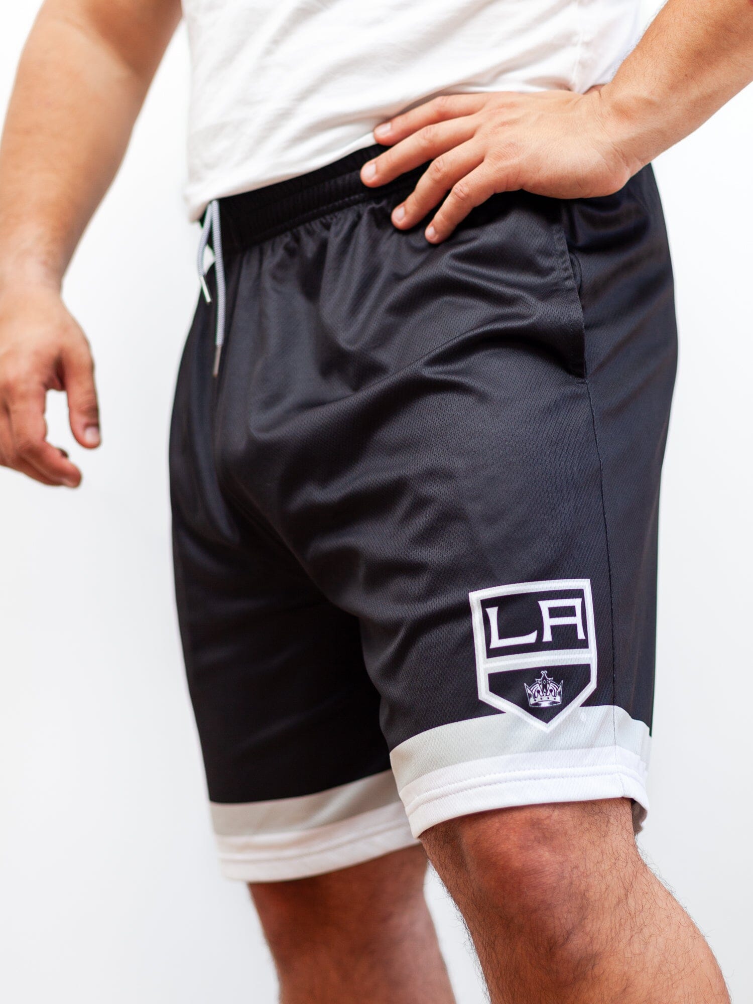 Los Angeles Kings Mesh Hockey Shorts Hockey Shorts BenchClearers S Black Polyester