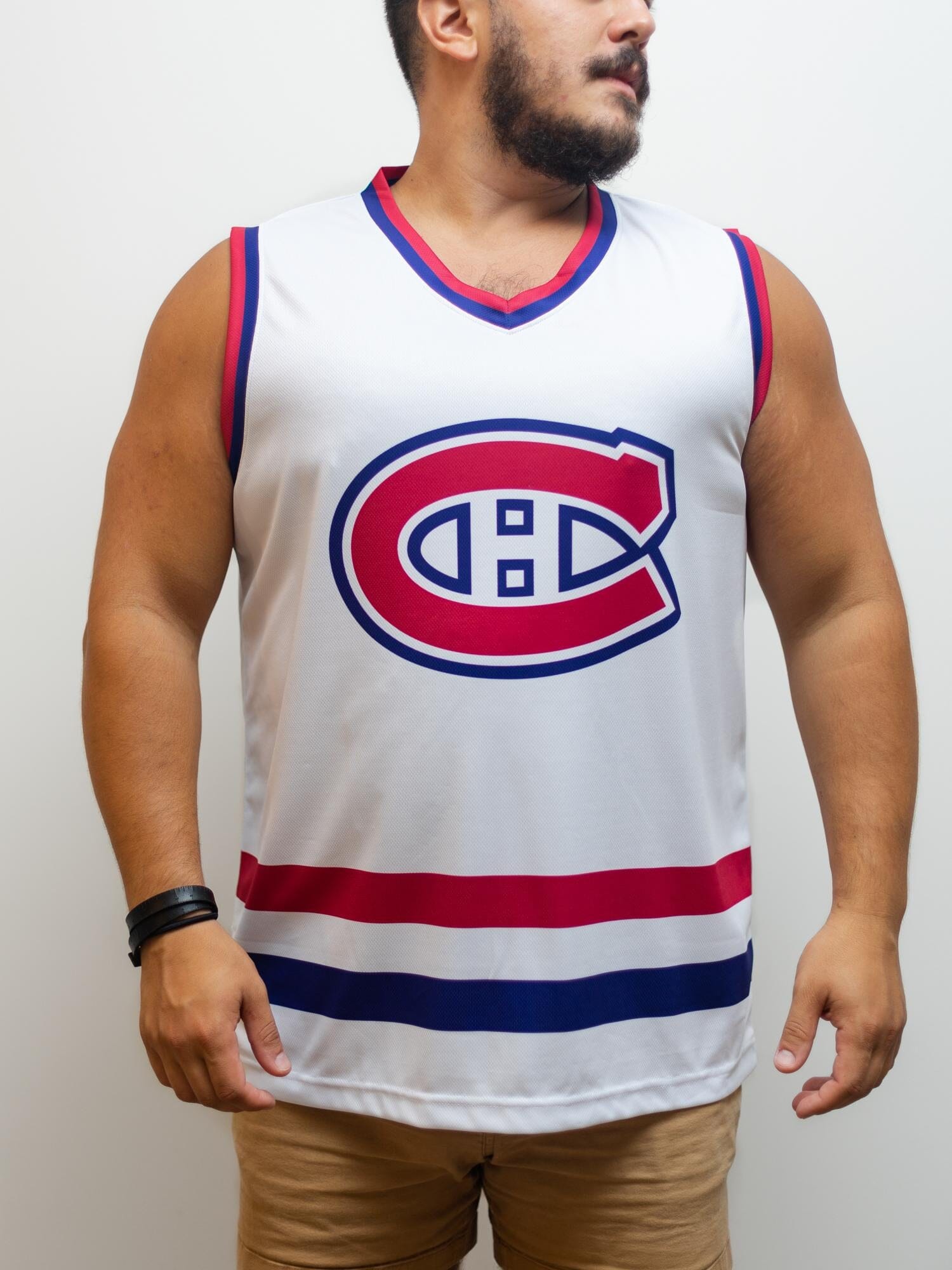 Montreal Canadiens Away Hockey Tank hockey tanks BenchClearers S White Polyester