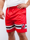 New Jersey Devils Mesh Hockey Shorts Hockey Shorts BenchClearers S Red Polyester