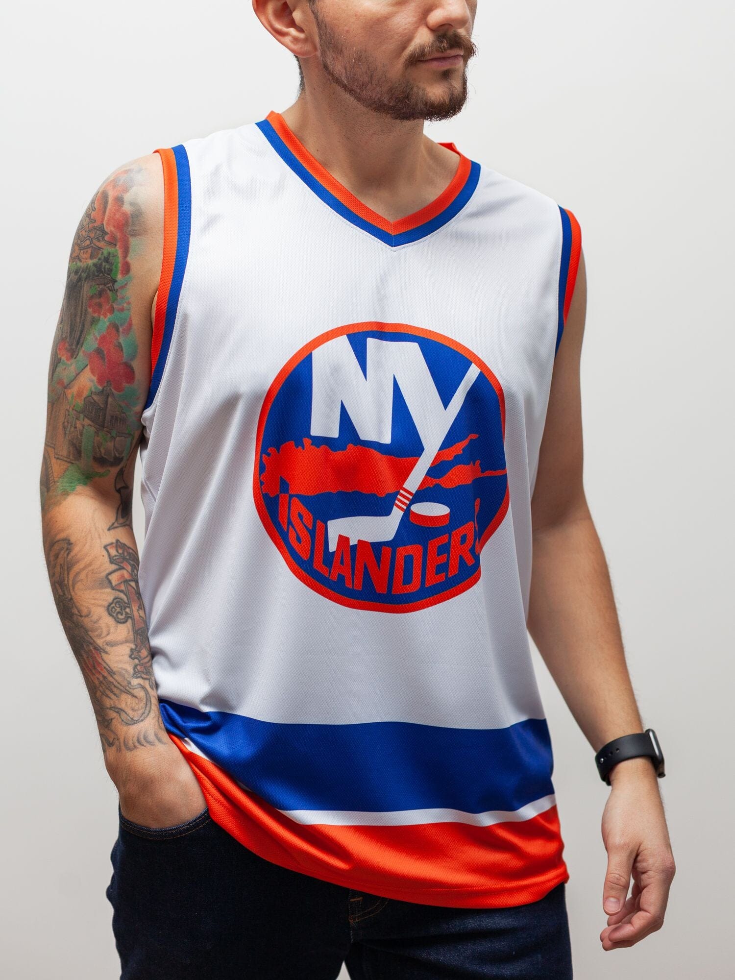 New York Islanders Away Hockey Tank hockey tanks BenchClearers 