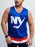 New York Islanders Alternate Hockey Tank hockey tanks BenchClearers S Blue Polyester